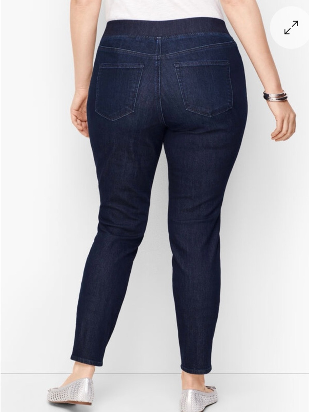 Talbots SCULPT PULL-ON Skinny Jeans Plus Sz 18W Dark Blue EMPIRE WASH NWT